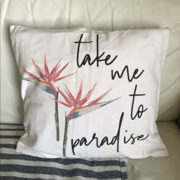 Indigo Chapters Throw Pillow Cover Cotton Floral White Paradise 16.5x18 Inches - Picture 5 of 9